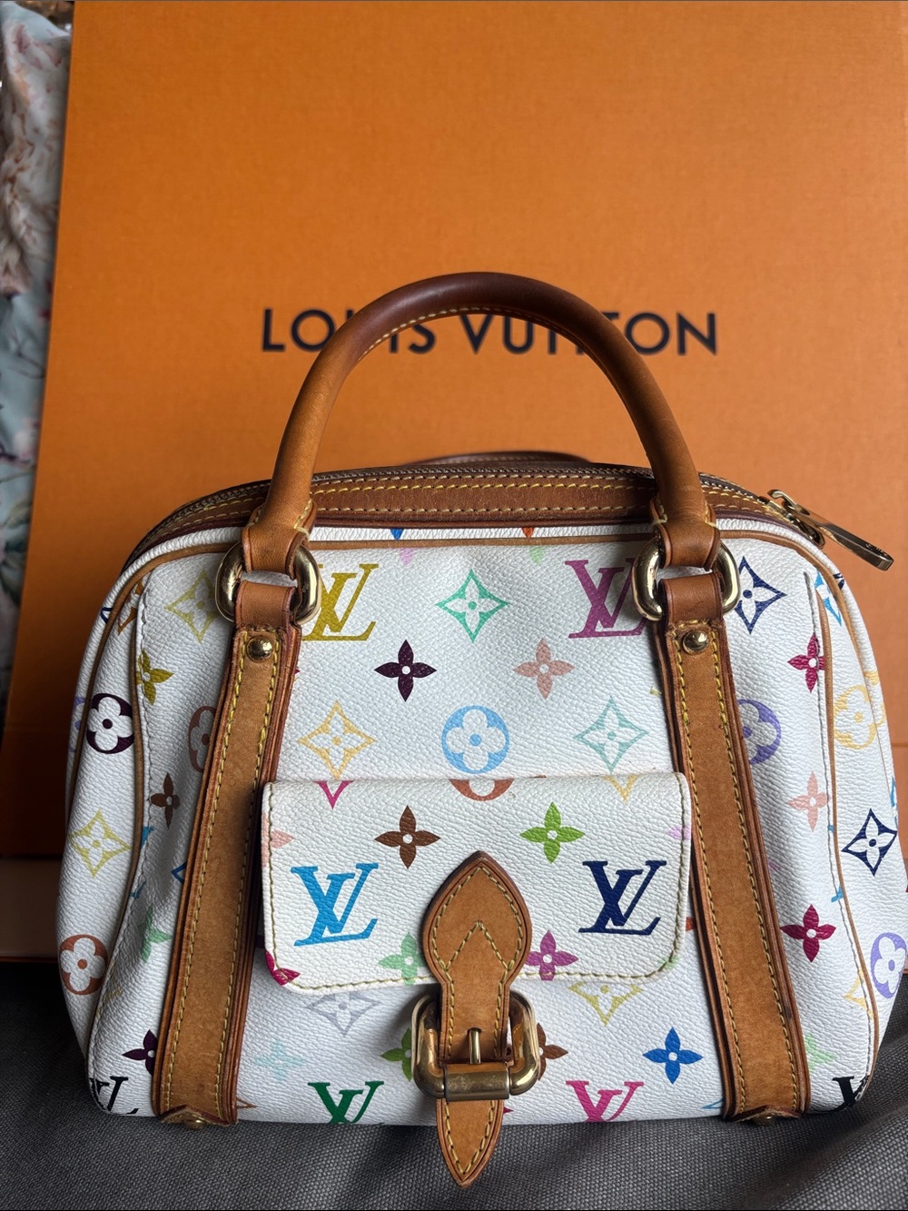 Louis Vuitton White Multicolor Monogram Priscilla Murakami purse bag
